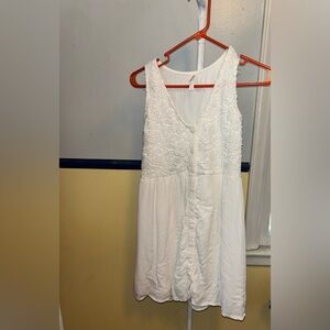 Xhilaration Target Small White Lace Button Front Lightweight Short Summer Dress